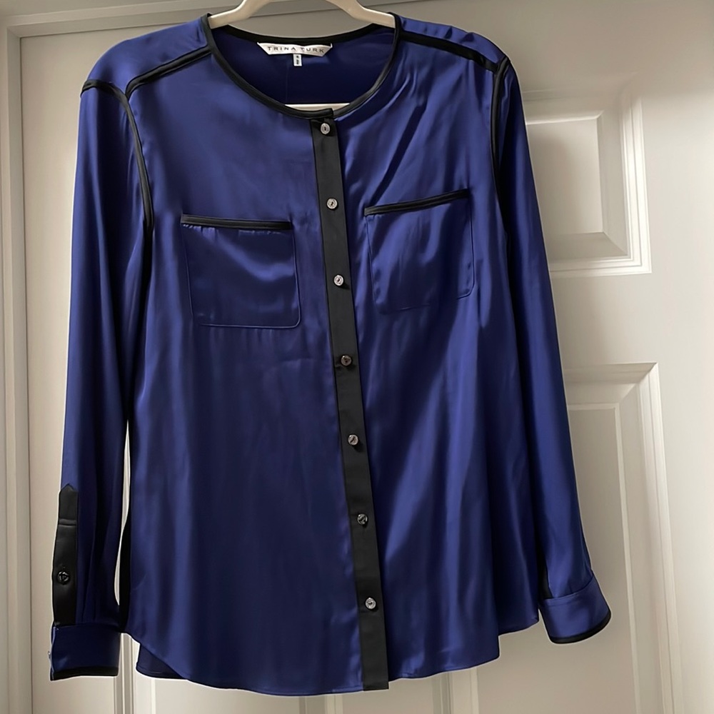 Trina Turk long sleeve silk shirt‎ size small